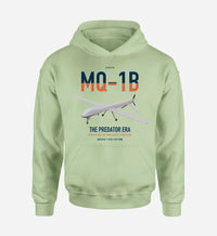 Thumbnail for MQ-1B Predator design on light green double-side hoodie, single-side print