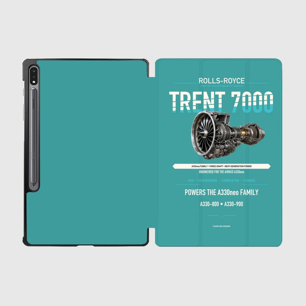 TRENT 7000 design on turquoise samsung tablet tablet case