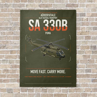 Thumbnail for Aérospatiale SA 330B Puma vertical canvas print - no frame - green army background