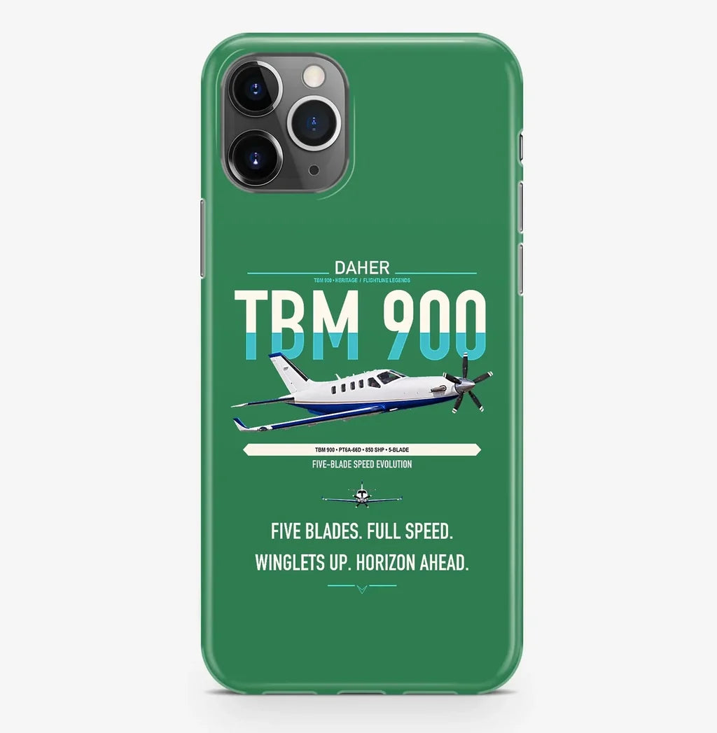 Daher TBM 900 design on green magsafe iphone case, for iPhone Pro Max