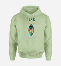 Thumbnail for Julius Nyerere International Airport (DAR) design on light green hoodie single-side print