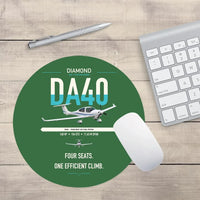 Thumbnail for Diamond DA40 design on green round mouse pad