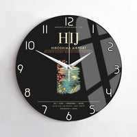 Thumbnail for Hiroshima Airport HIJ Wall-Clock No-Frame - Black