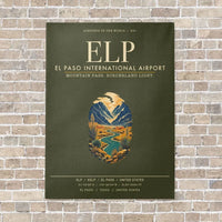 Thumbnail for El Paso International Airport ELP vertical canvas print - no frame - green army background