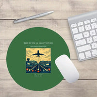 Thumbnail for VINTAGE G4303 - The Runway Light River - Designed Mouse Pads design on green round