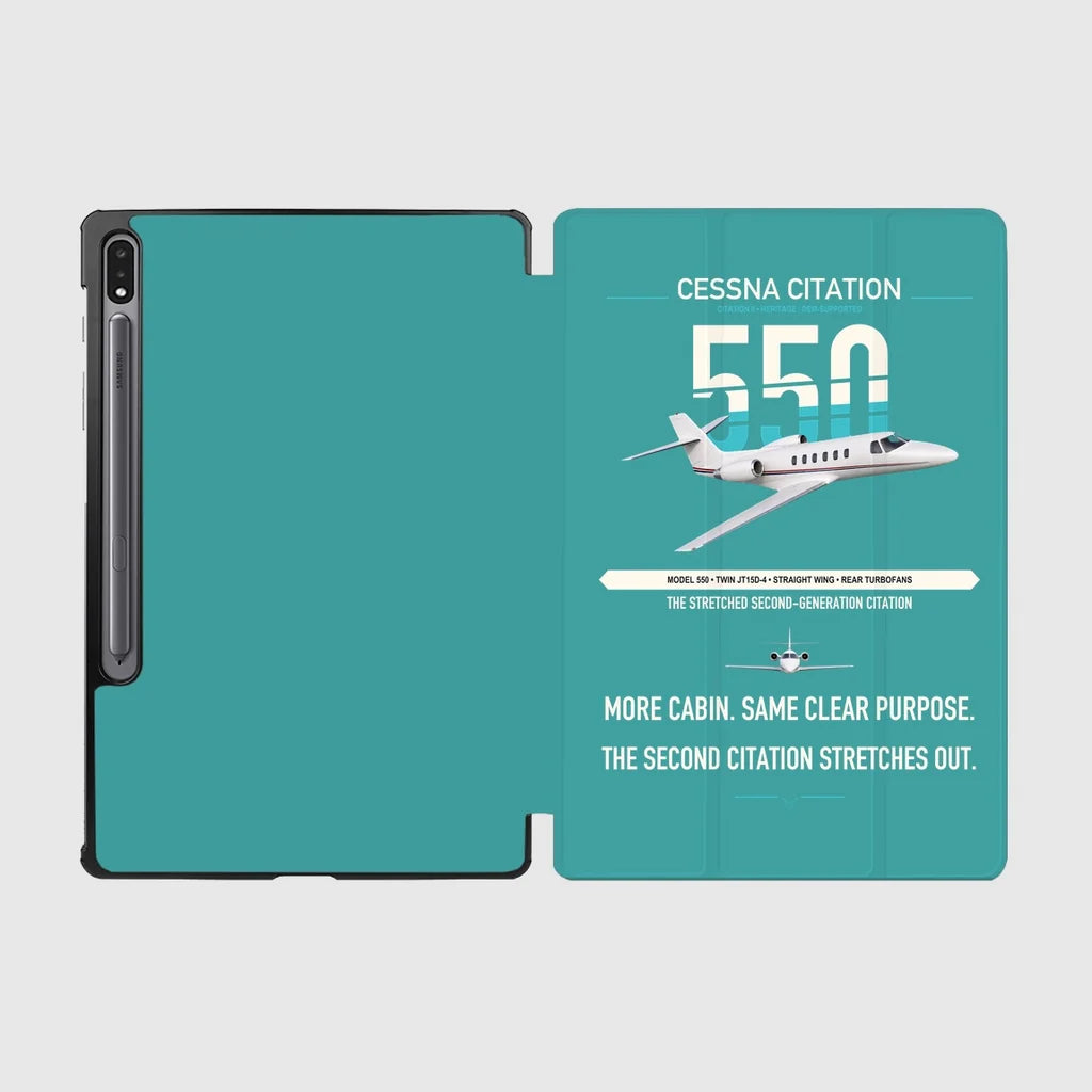Cessna Citation 550 - Citation II design on turquoise samsung tablet tablet case