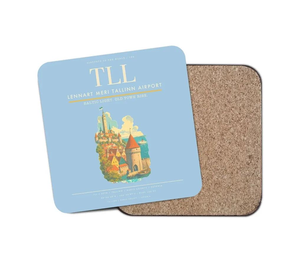 Lennart Meri Tallinn Airport TLL Coaster 1-Piece - Light Blue