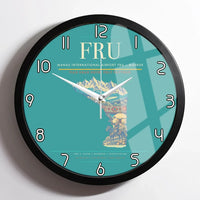 Thumbnail for Manas International Airport (FRU) design on turquoise framed wall clock