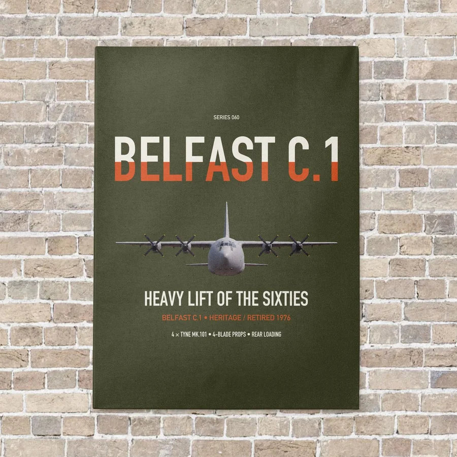 Short Belfast C.1 vertical canvas print - no frame - green army background