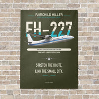 Thumbnail for Fairchild Hiller FH-227B vertical canvas print - no frame - green army background