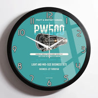 Thumbnail for PW500 design on turquoise framed wall clock