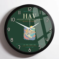 Thumbnail for Havana Jose Marti International Airport HAV Wall-Clock Framed - Dark Green