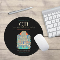 Thumbnail for Coimbatore International Airport CJB Mouse-Pad Round - Black