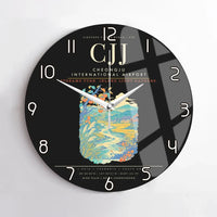 Thumbnail for Cheongju International Airport CJJ Wall-Clock No-Frame - Black