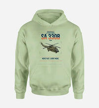 Thumbnail for Aérospatiale SA 330B Puma design on light green double-side hoodie, single-side print