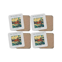 Thumbnail for The Trapper's Taxi - Designed Coasters design on light gray 4-pieces-set