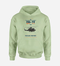 Thumbnail for Bell UH-1Y Venom design on light green double-side hoodie, single-side print