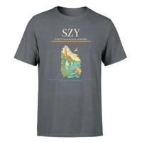 Thumbnail for Olsztyn-Mazury Airport (SZY) T-Shirt single-side front print in Gray | olsztyn-mazury-airport-szy-double-side-t-shirt