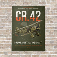 Thumbnail for Fiat CR.42 Falco vertical canvas print - no frame - green army background