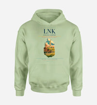 Thumbnail for Lincoln Airport (LNK) design on light green hoodie single-side print