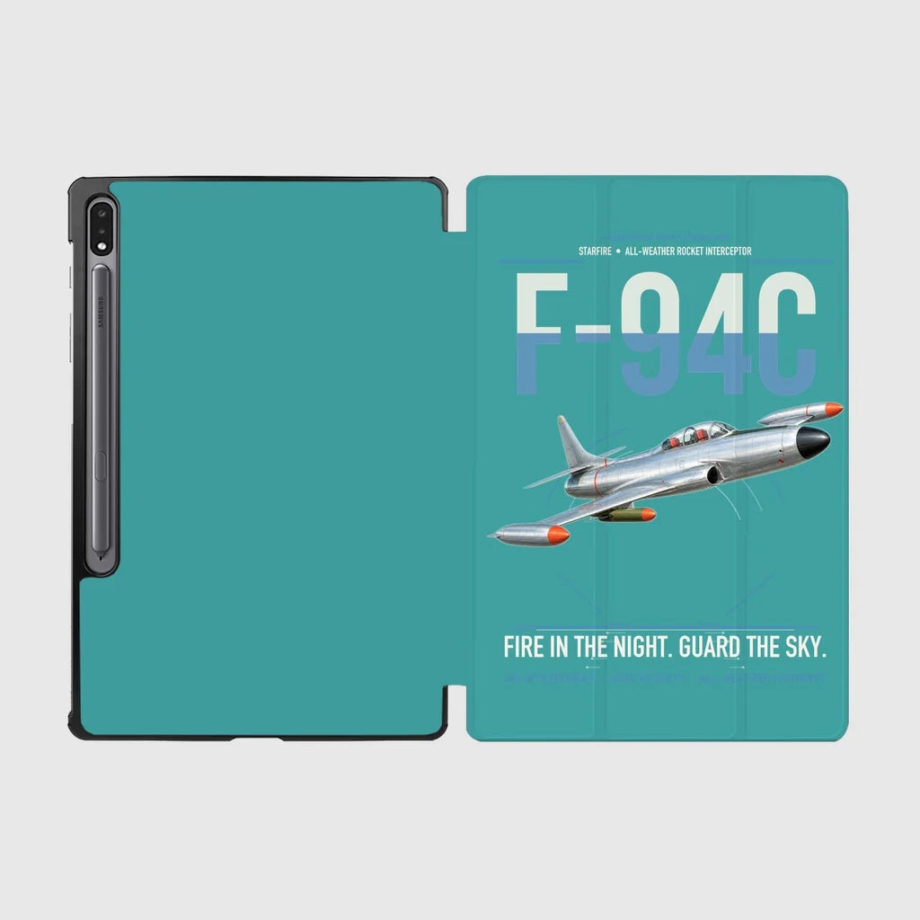 F-94C Starfire design on turquoise samsung tablet tablet case