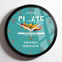 Thumbnail for Canadair CL-415 design on turquoise framed wall clock