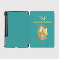 Thumbnail for Figari Sud-Corse Airport (FSC) design on turquoise samsung tablet tablet case