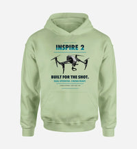 Thumbnail for DJI Inspire 2 design on light green hoodie single side