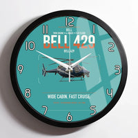 Thumbnail for Bell 429 design on turquoise framed wall clock