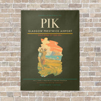 Thumbnail for Glasgow Prestwick Airport PIK vertical canvas print - no frame - green army background