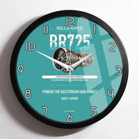 Thumbnail for BR725 design on turquoise framed wall clock