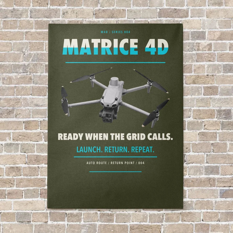 DJI Matrice 4D vertical canvas print - no frame - green army background