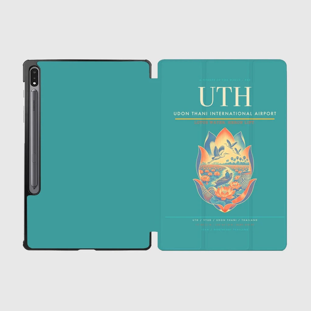 Udon Thani International Airport (UTH) design on turquoise samsung tablet tablet case
