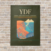 Thumbnail for Deer Lake Regional Airport YDF vertical canvas print - no frame - green army background