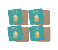 Thumbnail for Dnipropetrovsk International Airport (DNK) design on turquoise 4 pieces set coaster