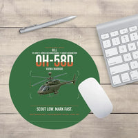 Thumbnail for Bell OH-58D Kiowa Warrior design on green round mouse pad