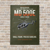 Thumbnail for MD Helicopters MD 500E vertical canvas print - no frame - green army background