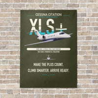 Thumbnail for Cessna Citation XLSPlus vertical canvas print - no frame - green army background