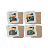 Thumbnail for The Dawn Arrival Coffee - Designed Coasters design on light gray 4-pieces-set