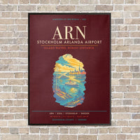 Thumbnail for Stockholm Arlanda Airport ARN - Canvas Framed - Dark Red