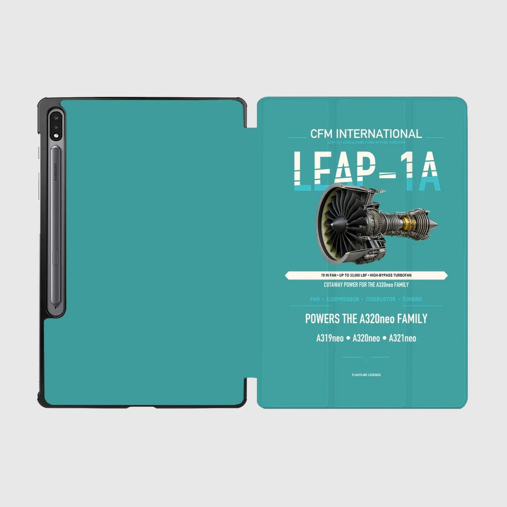 CFM LEAP-1A design on turquoise samsung tablet tablet case