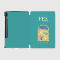 Thumbnail for Fes (FEZ) design on turquoise samsung tablet tablet case