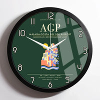 Thumbnail for Malaga-Costa del Sol Airport AGP Wall-Clock Framed - Dark Green