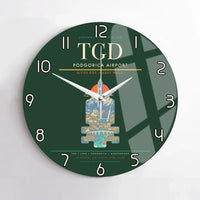Thumbnail for Podgorica Airport TGD Wall-Clock No-Frame - Dark Green