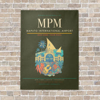 Thumbnail for Maputo International Airport MPM vertical canvas print - no frame - green army background