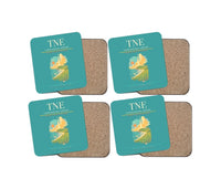 Thumbnail for Tanegashima Airport (TNE) design on turquoise 4 pieces set coaster