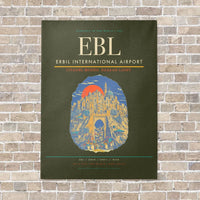 Thumbnail for Erbil International Airport EBL vertical canvas print - no frame - green army background