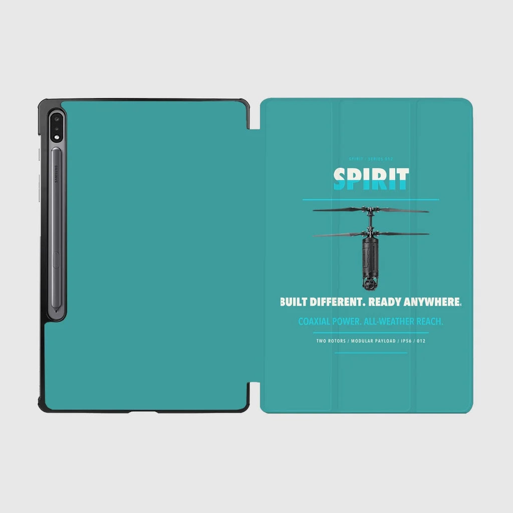 Ascent AeroSystems Spirit design on turquoise samsung tablet tablet case