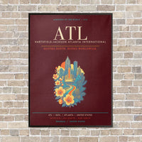 Thumbnail for Hartsfield-Jackson Atlanta International Airport ATL - Canvas Framed - Dark Red
