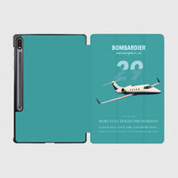 Thumbnail for Bombardier Learjet 29 design on turquoise samsung tablet tablet case